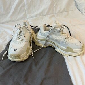 Balenciaga White and Cream Sneakers